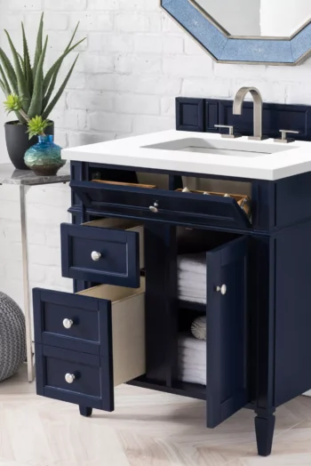 Brittany 30" Single Vanity, Victory Blue w/ 3 CM White Zeus Quartz Top - Image 4