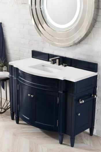 Brittany 46" Single Vanity, Victory Blue w/ 3 CM White Zeus Quartz Top - Image 3