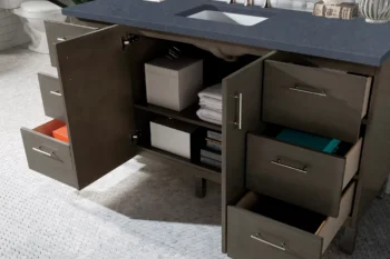 Metropolitan 60" Single Vanity, Silver Oak w/ 3 CM Charcoal Soapstone Quartz Top - Image 4