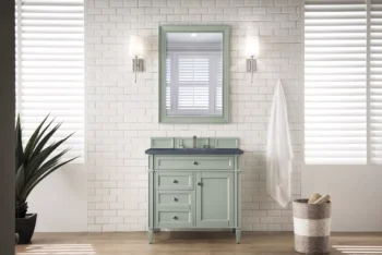Brittany 36" Single Vanity, Sage Green w/ 3 CM Charcoal Soapstone Quartz Top - Image 2