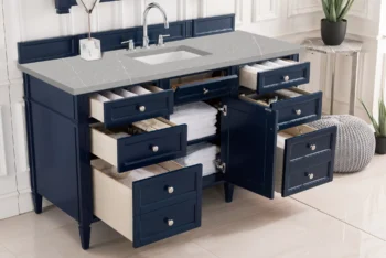 Brittany 60" Single Vanity, Victory Blue w/ 3 CM Eternal Serena Quartz Top - Image 4