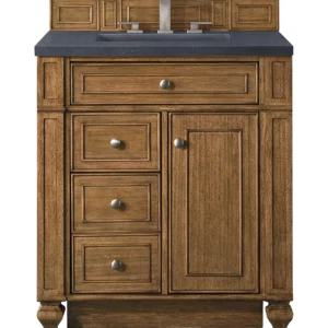 Bristol 30″ Single Vanity, Saddle Brown w/ 3 CM Charcoal Soapstone Quartz Top