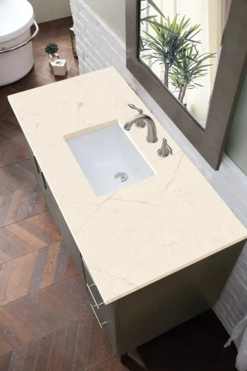 Metropolitan 48" Single Vanity, Silver Oak w/ 3 CM Eternal Marfil Quartz Top - Image 3