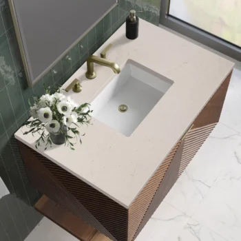Marcello 36" Single Vanity, Chestnut w/ 3 CM Eternal Marfil Top - Image 5