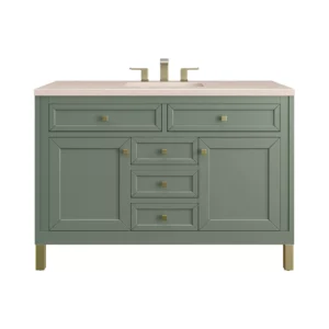 Chicago 48″ Single Vanity, Smokey Celadon w/ 3 CM Eternal Marfil Top