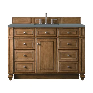 Bristol 48″ Single Vanity, Saddle Brown w/ 3 CM Cala Blue Quartz Top