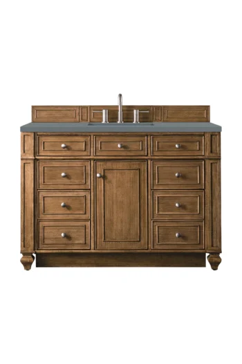 Bristol 48" Single Vanity, Saddle Brown w/ 3 CM Cala Blue Quartz Top