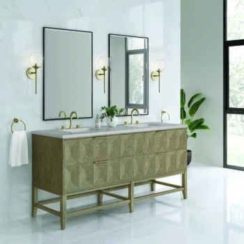 Emmeline 72" Double Vanity, Pebble Oak w/ 3 CM Eternal Serena Top - Image 4
