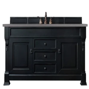 Brookfield 60″ Single Vanity, Antique Black w/ 3 CM Grey Expo Quartz Top