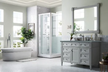 Brittany 48" Single Vanity, Urban Gray w/ 3 CM Cala Blue Quartz Top - Image 3