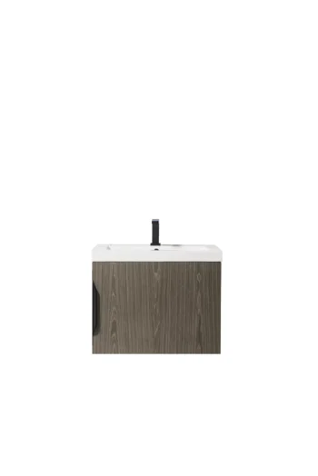 Columbia 24" Single Vanity, Ash Gray w/ White Glossy Composite Stone Top - Image 5