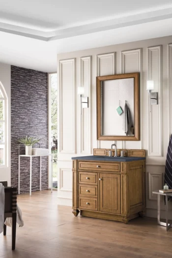 Bristol 36" Single Vanity, Saddle Brown w/ 3 CM Charcoal Soapstone Quartz Top - Image 3