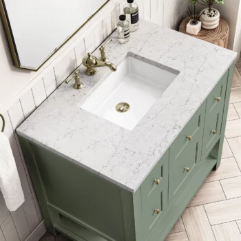 Breckenridge 36" Single Vanity, Smokey Celadon w/ 3 CM Arctic Fall Top - Image 4