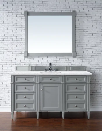Brittany 60" Single Vanity, Urban Gray w/ 3 CM Arctic Fall Solid Surface Top - Image 2