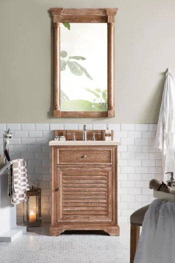 Savannah 26" Single Vanity, Driftwood w/ 3 CM Eternal Marfil Quartz Top - Image 2