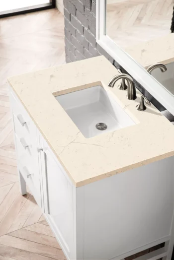Addison 36" Single Vanity, Glossy White w/ 3 CM Eternal Marfil Top - Image 3