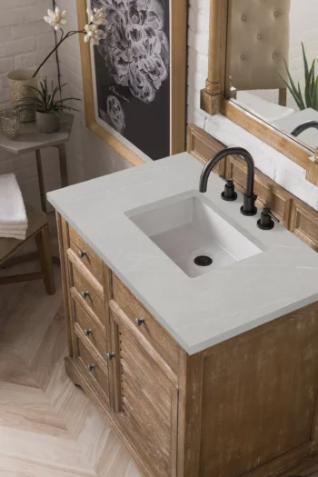 Savannah 36" Single Vanity, Driftwood w/ 3 CM Eternal Serena Quartz Top - Image 3