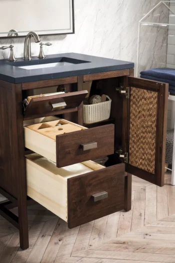 Addison 30" Single Vanity, Mid-Century Acacia w/ 3 CM Charcoal Soapstone Quartz Top - Image 4