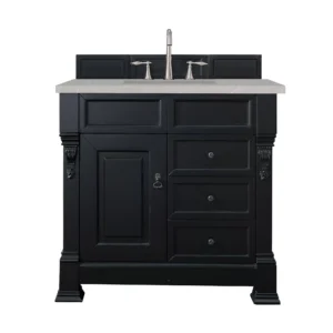 Brookfield 36″ Single Vanity, Antique Black w/ 3 CM Eternal Serena Quartz Top