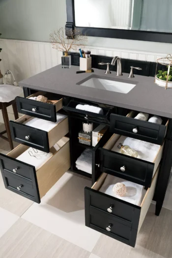 Brittany 48" Single Vanity, Black Onyx w/ 3 CM Grey Expo Quartz Top - Image 4