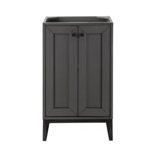 Chianti 20″ Single Vanity Cabinet, Mineral Gray, Matte Black