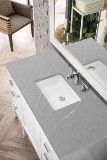 Addison 48" Single Vanity, Glossy White w/ 3 CM Eternal Serena Top - Image 3
