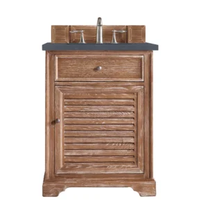 Savannah 26″ Single Vanity, Driftwood w/ 3 CM Charcoal Soapstone Quartz Top