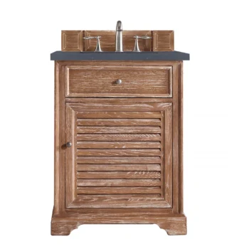 Savannah 26" Single Vanity, Driftwood w/ 3 CM Charcoal Soapstone Quartz Top