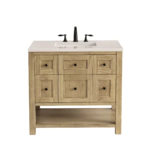 Breckenridge 36″ Single Vanity, Light Natural Oak w/ 3 CM Eternal Marfil Top