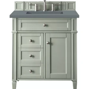 Brittany 30″ Single Vanity, Sage Green, w/ 3 CM Cala Blue Top