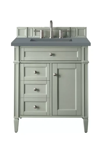 Brittany 30" Single Vanity, Sage Green, w/ 3 CM Cala Blue Top