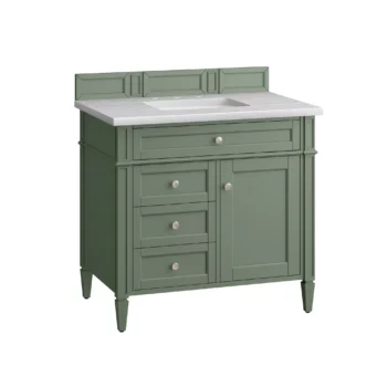 Brittany 36" Single Vanity, Smokey Celadon w/ 3 CM Arctic Fall Top - Image 6