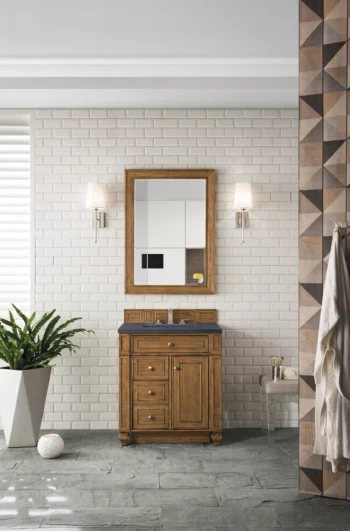 Bristol 30" Single Vanity, Saddle Brown w/ 3 CM Charcoal Soapstone Quartz Top - Image 2