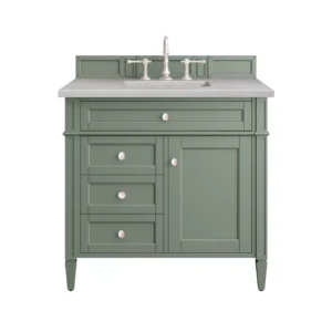 Brittany 36″ Single Vanity, Smokey Celadon w/ 3 CM Eternal Serena Top