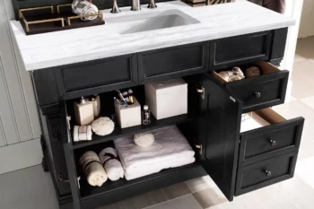 Brookfield 48" Single Vanity, Antique Black w/ 3 CM Arctic Fall Solid Surface Top - Image 4