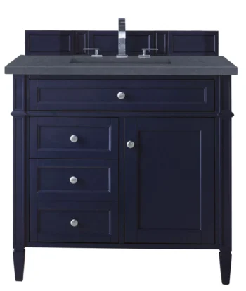 Brittany 36" Single Vanity, Victory Blue w/ 3 CM Charcoal Soapstone Quartz Top