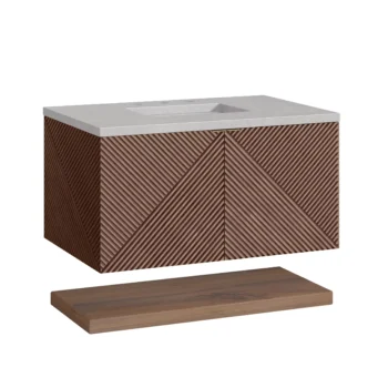 Marcello 36" Single Vanity, Chestnut w/ 3 CM Eternal Serena Top - Image 6