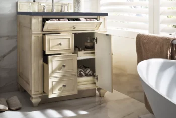 Bristol 30" Single Vanity, Vintage Vanilla w/ 3 CM Charcoal Top - Image 4