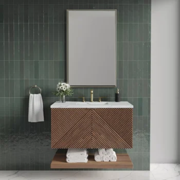Marcello 36" Single Vanity, Chestnut w/ 3 CM Etehreal Noctis Top - Image 3