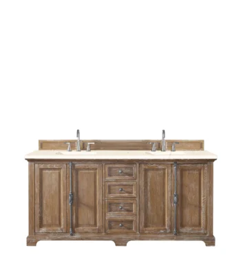 Providence 72" Double Vanity, Driftwood w/ 3 CM Eternal Marfil Quartz Top