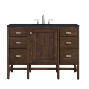 Addison 48″ Single Vanity, Mid-Century Acacia w/ 3 CM Charcoal Soapstone Quartz Top
