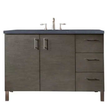 Metropolitan 48" Single Vanity, Silver Oak w/ 3 CM Charcoal Soapstone Quartz Top