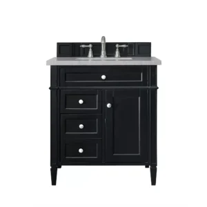 Brittany 30″ Single Vanity, Black Onyx, w/ 3 CM Eternal Serena Quartz Top