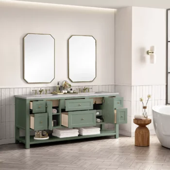 Breckenridge 72" Double Vanity, Smokey Celadon w/ 3 CM Eternal Serena Top - Image 5