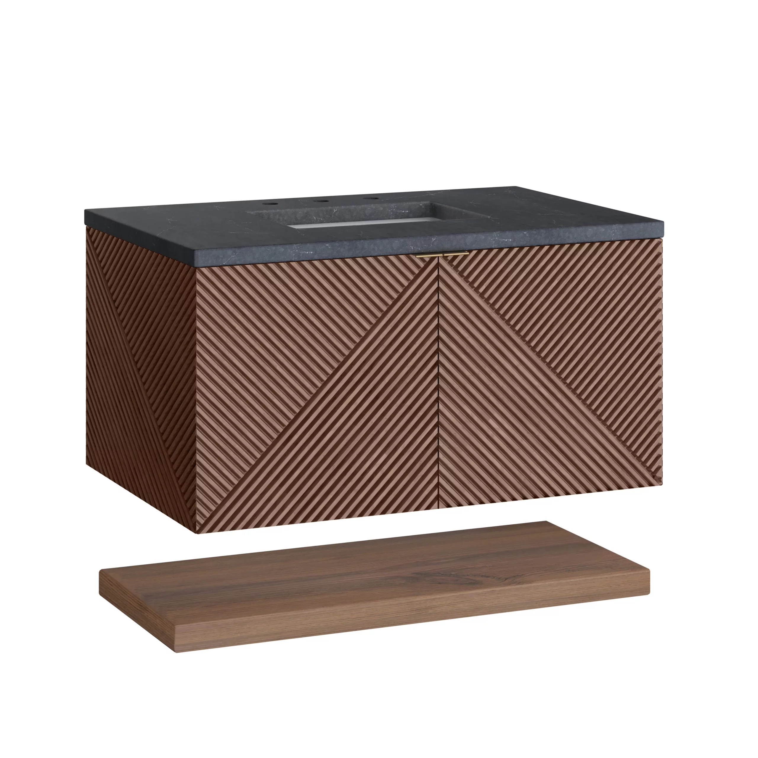 Marcello 36" Single Vanity, Chestnut w/ 3 CM Charcoal Soapstone Top - Image 6