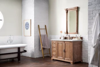 Providence 48" Single Vanity, Driftwood w/ 3 CM Ethereal Noctis Quartz Top - Image 3