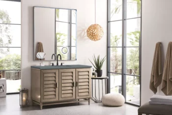 Portland 48" Single Vanity Whitewashed Walnut w/ 3 CM Cala Blue Quartz Top - Image 3