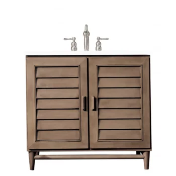 Portland 36" Single Vanity Whitewashed Walnut w/ 3 CM White Zeus Quartz Top