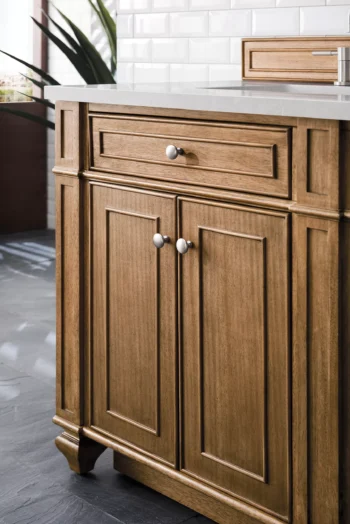 Bristol 72" Double Vanity, Saddle Brown w/ 3 CM Eternal Serena Quartz Top - Image 5