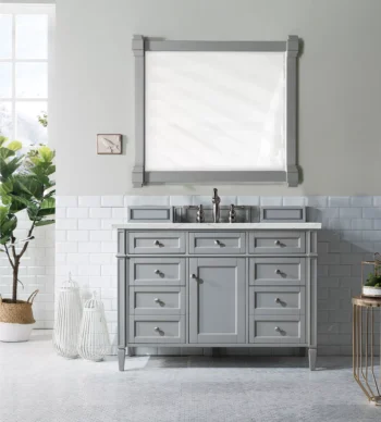 Brittany 48" Single Vanity, Urban Gray w/ 3 CM Ethereal Noctis Quartz Top - Image 2